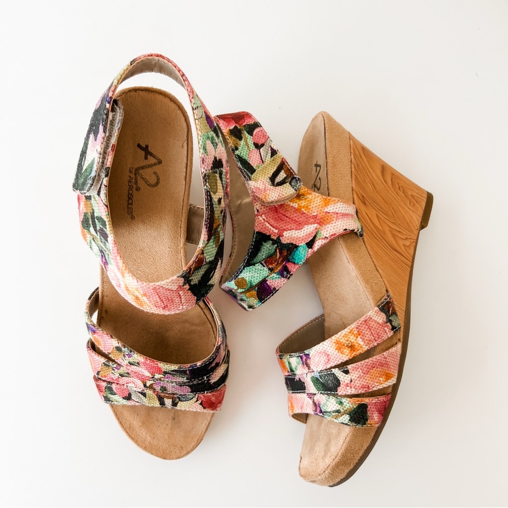 A2 by Aerosoles Women’s Floral Wedge Sandals